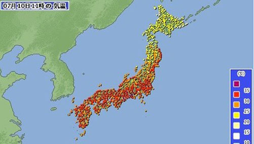 日本各地持續(xù)高溫